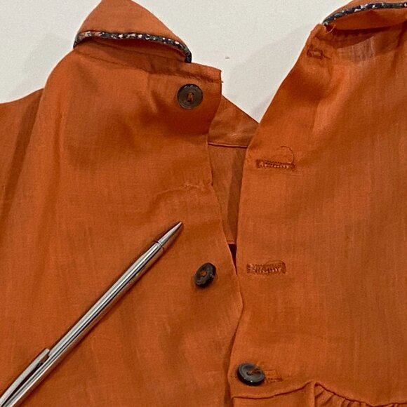 Vintage Polly Flinders Hand Smocked Dress Girls Size 6X Floral Accents Ruffles - Picture 6 of 6